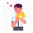Blushing Shy Boy Love Letter 아이콘