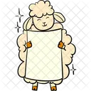 Board In Front Of Sheep Chest Education Study Icon