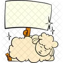Board In Right Hand With Sleeping Sheep Nimal Mammal Icon