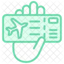 Boarding Pass Duotone Line Icon Icon