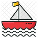Boat Vintage Boat Rafting Icon