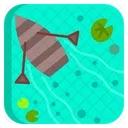 Boat And Water Lily  Icon