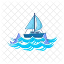 Boat in sea  Icon