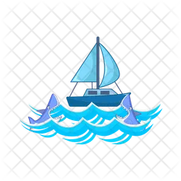 Boat in sea  Icon