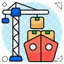 Boat Loading Cargo Ship Watercraft Icon