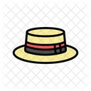 Boater Hat Boater Cap Headwear Icon