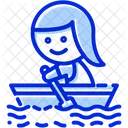 Boat Rowing Woman Icon