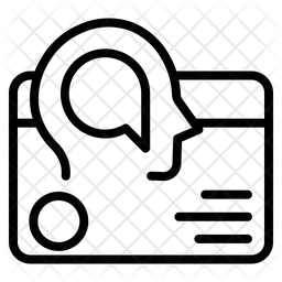 Bocadillo de diálogo en la cabeza de una persona con monitor  Icono