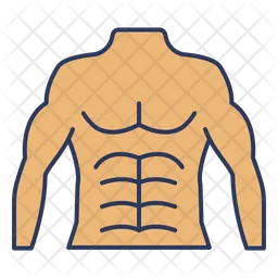 Sixpack abs Icon - Download in Colored Outline Style