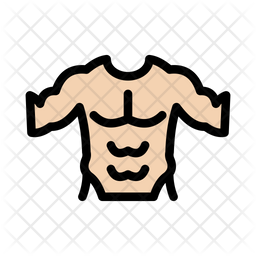 Bodybuilder Icon - Download in Colored Outline Style