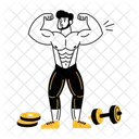 Bodybuilder Muscles Workout Icon