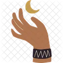 Hand and Moon Bohemian  Icon