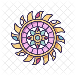 Boho 스타일의 원형 장식  아이콘