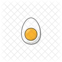 Boiled Egg Vector Icon Illustration Chicken Boiled Egg Food Half Sliced Egg Icon