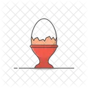 Boiled Egg In Egg Cup Vector Icon Illustration Icône