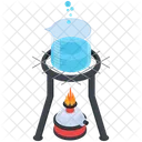 Boiling Water In Beaker On Bunsen Burner  Icon