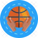 Basquete Bola De Basquete Maos Segurando Uma Bola Ícone