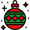 Bola de navidad roja y verde.  Icono