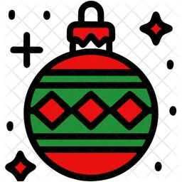 Bola de navidad roja y verde.  Icono