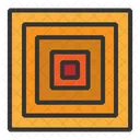 Bold Colorful Memphis Basic Concentric Rectangle Rectangle Shapes Icon