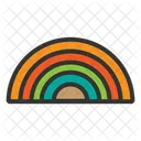 Bold Colorful Memphis Half Circle Bold Fun Wiggle Twisted Lines Icon