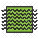 Bold Colorful Memphis Lined Square Overlapping With Zigzag Pattern Square Rectangle Icon