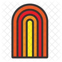 Bold colorful memphis rainbow shape  Icon