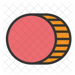 Bold colorful memphis solid circles drum  Icon