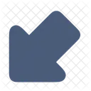 Bold Down Left Arrow Icon