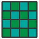Bold Fun X Grid Bold Colorful Memphis Grid Lines Green Icon