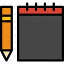 Boligrafo Y Bloc Herramientas De Escritura Toma De Notas Icono