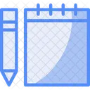 Boligrafo Y Bloc Herramientas De Escritura Toma De Notas Icono