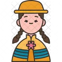 Bolivian National Dress Icon