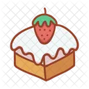 Bolo De Queijo De Morango Bolo Padaria Icon