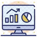 Datos En Linea Analisis De Datos Infografia Icono