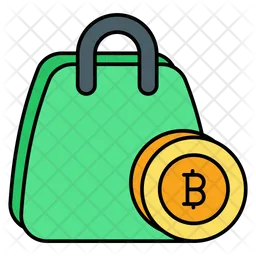 Bolsa de compras bitcoin  Icono