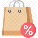 Bolsa De Compras Oferta Porcentaje Icono