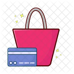 Bolsa de compras con tarjeta de crédito  Icono