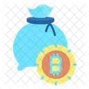 Bolsa de dinero bitcoin  Icono