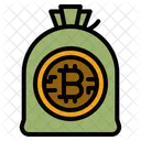 Bolsa de dinero bitcoin  Icono