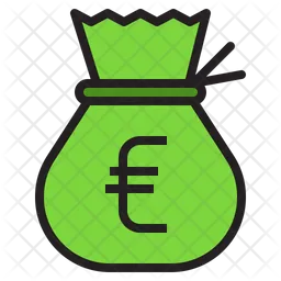 Bolsa de dinero euro  Icono