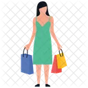 Chica De Compras Bolsas De Compras Tiempo Libre Icono