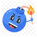 Check This Scary Flat Sticker Of Bomb Icon