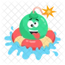 Check This Scary Flat Sticker Of Bomb Icon