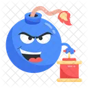 Check This Scary Flat Sticker Of Bomb Icon