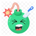 Check This Scary Flat Sticker Of Bomb Icon