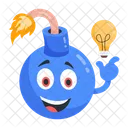 Check This Scary Flat Sticker Of Bomb Icon