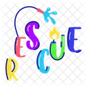 Palavra De Resgate Letra Tipografica Mangueira De Agua Icon