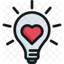 Bombilla Corazon Idea Icono