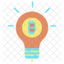 Bombilla De Idea Bombilla De Bitcoin Idea Creativa De Bitcoin Icono